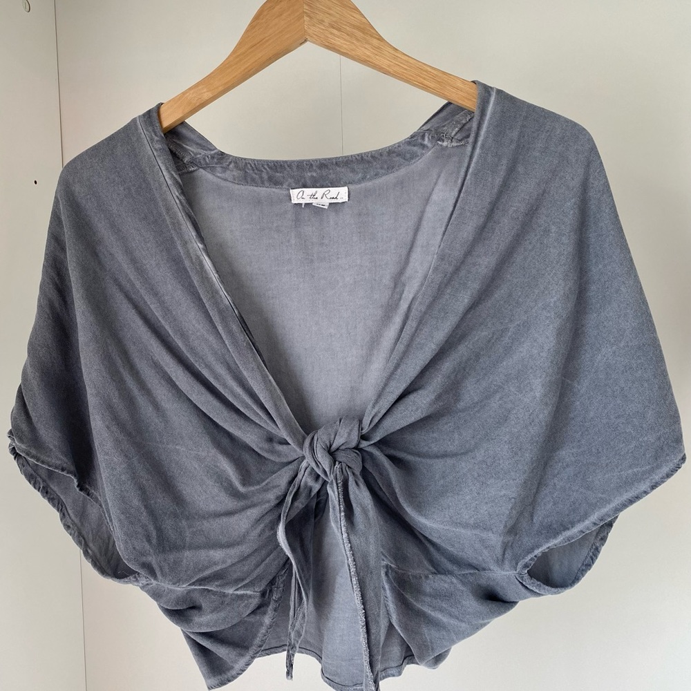 South Moon Under Tie-Front Flowy Shirt